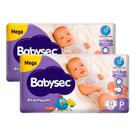 Kit 2 Fralda Babysec Premium Tamanho P com 34 Fraldas Descartáveis Kit 2 Fralda Babysec Premium Tamanho P com 34 Fraldas Descartáveis