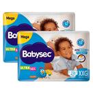 Kit 2 Fralda Babysec Ultrasec Tamanho XXG Pacote Mega 28 Unidades Descartáveis Kit 2 Fralda Babysec Ultrasec Tamanho XXG Pacote Mega 28 Unidades Descartáveis