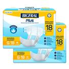 Kit 2 Fralda Bigfral Plus Econômica G 18 Unidades