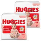 Kit 2 Fralda Descartáveis Huggies Supreme Care Mega - Total 96 Unidades - Tamanho P