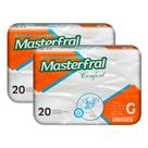 Kit 2 Fralda Geriátrica Masterfral Confort Unissex Tamanho G com 20 Unidades Descartáveis