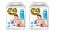 Kit 2 Fralda Infantil Love & Care M Mega 52 Unidades - Mili