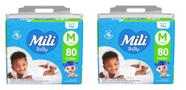 Kit 2 Fralda Mili Baby Tam M 80 Unidades - Mili