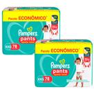 Kit 2 Fralda Pampers Pants Ajuste Total Tamanho XG com 86 Fraldas Descartáveis