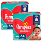 Kit 2 Fralda Pampers Premium Care Tamanho XXG Pacote Hiper 56 Fraldas Descartáveis