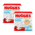 Kit 2 Fralda Premium Huggies Natural Care RN 34 Unidades