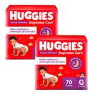 Kit 2 Fralda Roupinha Huggies Supreme Care Tamanho G 70 Unidades Descartáveis