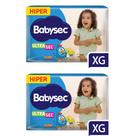 KIT 2 Fraldas Infantil Babysec Hiper Tamanho XG 56 Unidades