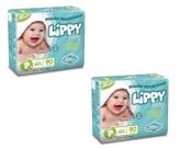 Kit 2 Fraldas Infantis Lippy Baby Pacote Econômico P - 90 Tiras