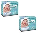 Kit 2 fraldas infantis pacote com 18 tiras lippy baby - m
