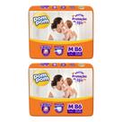 KIT 2 Fraldas Pom Pom Derma Protek Hiper Tamanho M C/ 86 unidades