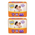 KIT 2 Fraldas Pom Pom Derma Protek Hiper Tamanho M Com 86 unidades