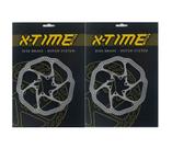 Kit 2 Freio a Disco Rotor 160/160mm Bicicleta Aro 20,24,26,27,5,29 Mtb X-time