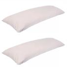 Kit 2 Fronha De Travesseiro De Corpo Mega 100% Algodão 1,38m X 45cm Branco