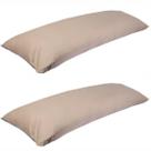 Kit 2 Fronha De Travesseiro De Corpo Mega 100% Algodão 1,38m X 45cm Caqui