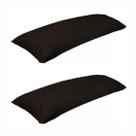 Kit 2 Fronha De Travesseiro De Corpo Mega 100% Algodão 1,38m X 45cm Preto