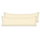 Kit 2 Fronhas 1,30x40 C/ Zíper Percal Flex 400 fios Travesseiro de Corpo Xuxão Toque Macio