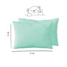 Kit 2 Fronhas 40cm x 60cm Kids Malha 100% Algodão Lisa Verde Arrumadinho Enxovais