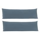 Kit 2 Fronhas Body Pillow 40x130cm Azul Dimensão Toque Acetinado Aveludado