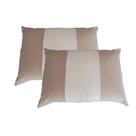 Kit 2 Fronhas Malha 100% Algodão Bicolor Cru e Nude Arrumadinho Enxovais
