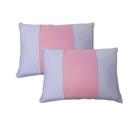 Kit 2 Fronhas Malha 100% Algodão Bicolor Lilás e Rosa Arrumadinho Enxovais