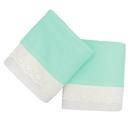 Kit 2 Fronhas Malha 50x70cm Decorada Bordado Inglês Verde Arrumadinho Enxovais