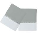 Kit 2 Fronhas Malha 50x70cm Decorada Ponto Palito Cinza Arrumadinho Enxovais
