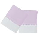 Kit 2 Fronhas Malha 50x70cm Decorada Ponto Palito Lilás Arrumadinho Enxovais
