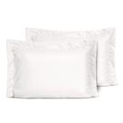 Kit 2 Fronhas Slim Com 3 Abas 50cm X 70cm Micropercal 200 Fios - Branco
