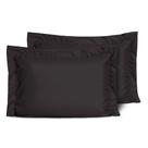 Kit 2 Fronhas Slim com 3 Abas 50cm x 70cm Micropercal 200 Fios - Preto - 100% Poliéster