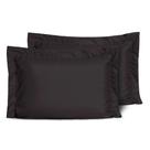Kit 2 Fronhas Slim Com 3 Abas 50cm X 70cm Micropercal 200 Fios - Preto