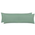 Kit 2 Fronhas Super Body Pillow Acetinado 50X145cm Altenburg Cor:Verde Granito