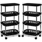 Kit 2 Fruteiras para Cozinha Móvel com 3 Prateleiras Alice Branco