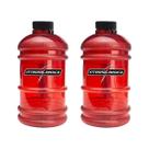 Kit 2 Galão Água Academia Garrafa Treino 2,2 Litros Integralmedica Vermelho