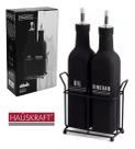 Kit 2 Galheteiro Vidro 300ml Manhattan Porta Azeite Vinagre Com Dosador Suporte 3 Peças