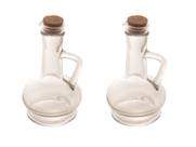 Kit 2 galheteiros azeite vinagre vidro c/tampa cortiça 230ml