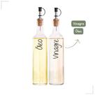 Kit 2 Galheteiros de Vidro 500ml Bico Dosador Cortiça Vinagre Azeite Óleo