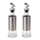 Kit 2 galheteiros dosador de vidro e inox 300ml