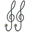 Kit 2 Ganchos Cabideiros Aço Preto Cifra Música 28cm Suportes de Parede Pendurar Roupa Bolsas