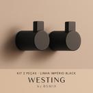Kit 2 Ganchos de Parede Preto Fosco Minimalistas, Anticorrosão e Super Resistentes WESTING by BSMIX Linha Império Kit 2 Ganchos de Parede Preto Fosco Minimalistas, Anticorrosão e Super Resistentes WESTING by BSMIX Linha Império