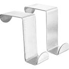 Kit 2 Ganchos p/ Porta Armário Cozinha Pendurar Objetos Inox