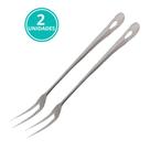 Kit 2 Garfo Inox De Churrasco Trinchante Grelha Grill Longo