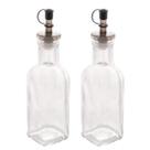 Kit 2 Garrafa De Azeite Vinagre Vidro Tampa Dosador 200ml Óleo Recipiente Mesa Restaurante