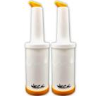 Kit 2 Garrafa Store'n Pour 1 Litro Laranja Para Caldas Licores Drink Bar Coquetelaria