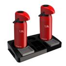 Kit 2 Garrafa Térmica Verona 1,8 L Vermelha + 1 Bandeja Organizadora Servire 2 Preto