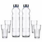Kit 2 Garrafas com 4 Copos de Vidro H2O Euro Home