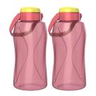 Kit 2 Garrafas De Água 1,5lt Squeeze Esporte Grande Com Alça Suporte Celular