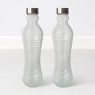 Kit 2 Garrafas De Vidro 1 Litro Com Tampa Inox Resistente Kit 2 Garrafas De Vidro 1 Litro Com Tampa Inox Resistente