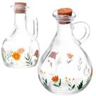 Kit 2 Garrafas De Vidro Para Azeite Flora 180 e 320ml Lyor