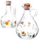 Kit 2 Garrafas Para Azeite De Vidro Flora 180 e 320ml Lyor